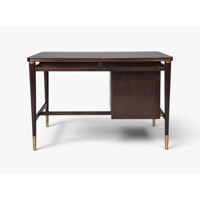John Widdicomb, American Modern, Tambour Writing Desk, Walnut, Brass, Usa, 1960s For Sale - Image 12 of 13