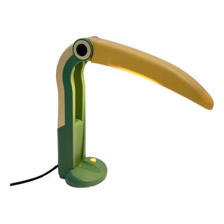 Sea Green and Yellow Toucan Lamp by H.T. Huang for Huanglite, 1980s For Sale