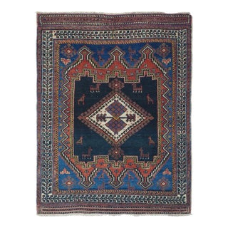 Antique Afshar Rug 3'3'' x 4'2'' For Sale