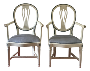 Antique Gustavian Armchairs, 1840, Set of 2