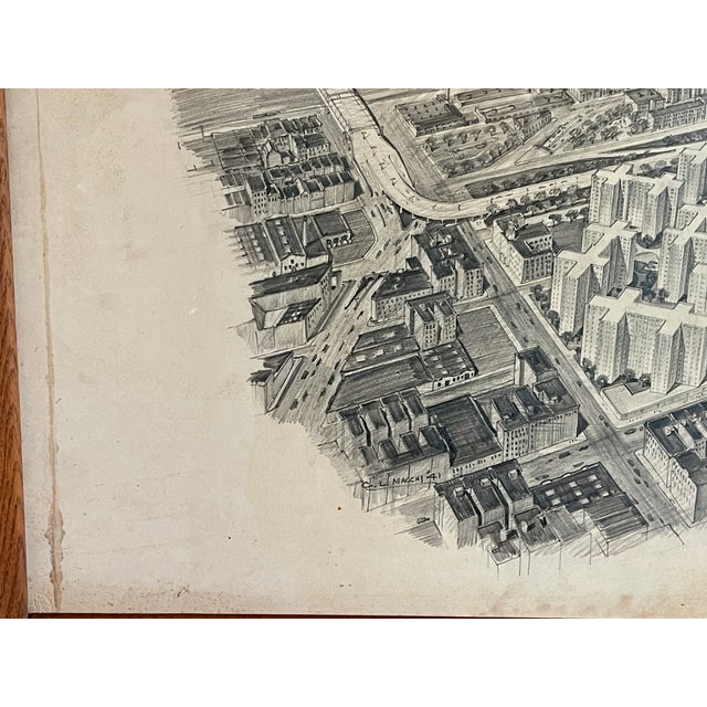1941 Architectural Rendering for Alfred Easton Poor's Bronxgate Apartments For Sale - Image 14 of 15
