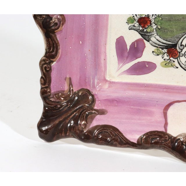 Ceramic Sunderland Luster Maritime Pottery Plaque, "May Peace and Plenty on Our Nation Smite...." For Sale - Image 7 of 8