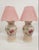 1970s ​Vintage Chinoiserie Floral Pink Green Pagoda Ginger Jar Table Lamps - A Pair For Sale - Image 5 of 9