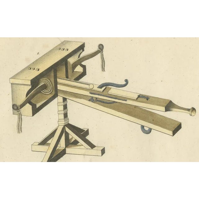 Von Reibisch, Medieval Siege Engines and Catapults, 1842, Print For Sale - Image 6 of 7