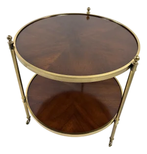 Mid-Century Vintage Walnut and Brass Side Table by Baker Furniture