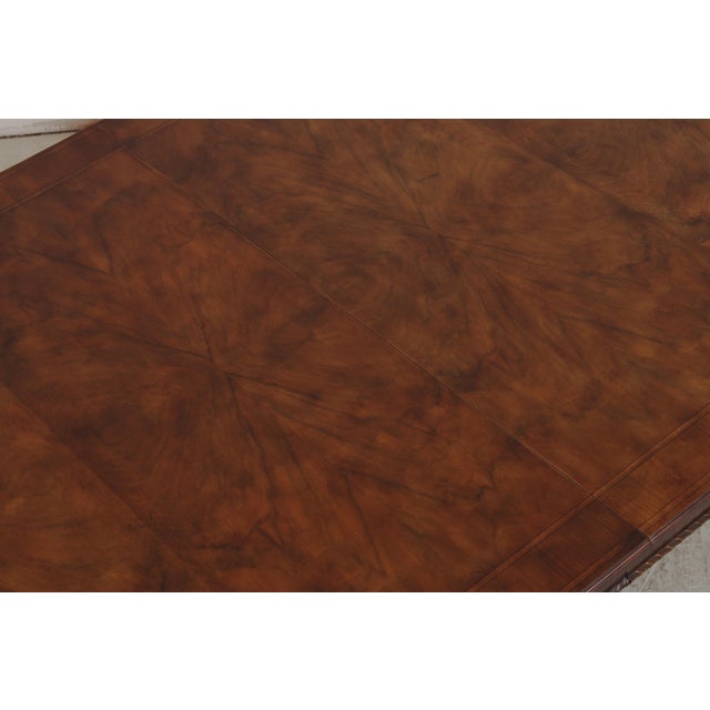 Baker Stately Homes Walnut Dining Room Table For Sale - Image 9 of 17