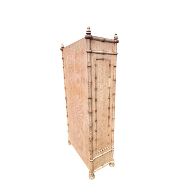 Vintage Faux Bamboo Armoire For Sale - Image 13 of 15