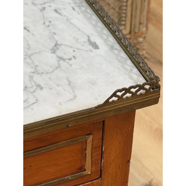 Bedside Table, French Directoire Marble-Top Circa 1800 For Sale - Image 4 of 7