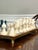 Chinese Stone Chess Set on Brass Framed and Footed Board in Blue and White, 1960s For Sale - Image 11 of 15