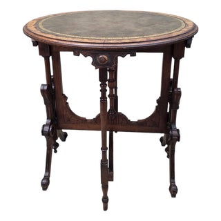Antique Victorian Eastlake Round Tilt-Top Games Table For Sale