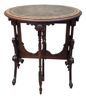 Antique Victorian Eastlake Round Tilt-Top Games Table