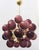 Italian sputnik chandelier with 24 frosted amethyst Murano glass globes mounted on brass frame in unlacquered natural...