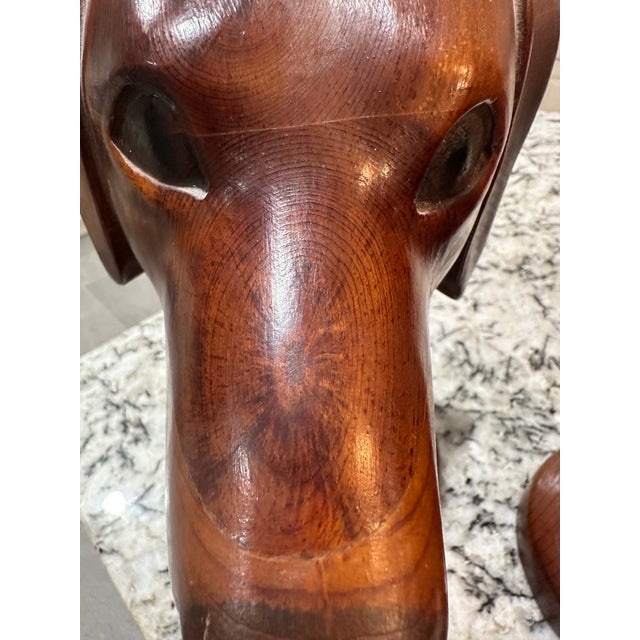 Large Wood Carved Bird Hunting Dog Labrador Retriever Signed Greg Jordan 1984 Bookends Sculpture For Sale - Image 11 of 12