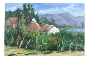 Modern Impressionist Style, Original Plein Air Oil Landscape