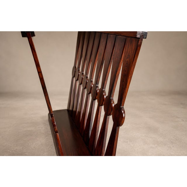 Brazilian Modern Sculptural Magazine Rack in Rosewood, Brazil, 1960s For Sale - Image 14 of 18