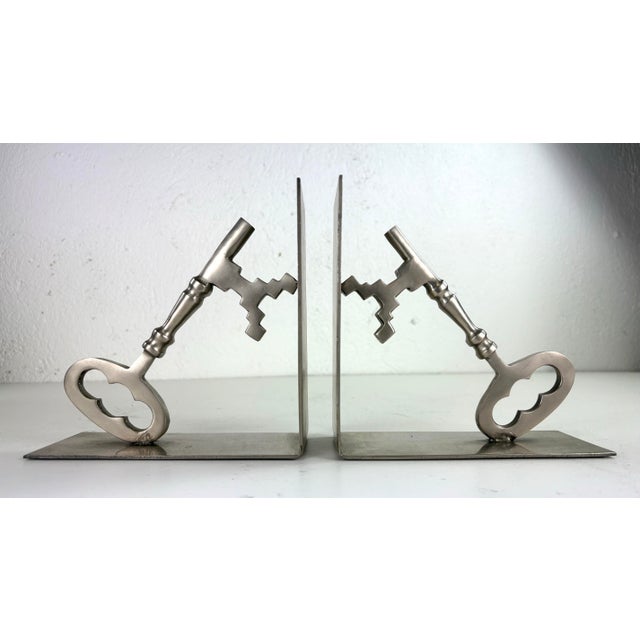 Mid-Century Hand Forged Steel Book Ends For Sale - Image 4 of 8