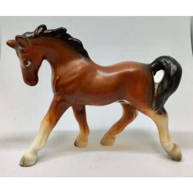 Mid Century Bone China Horse Figurine For Sale - Image 9 of 9