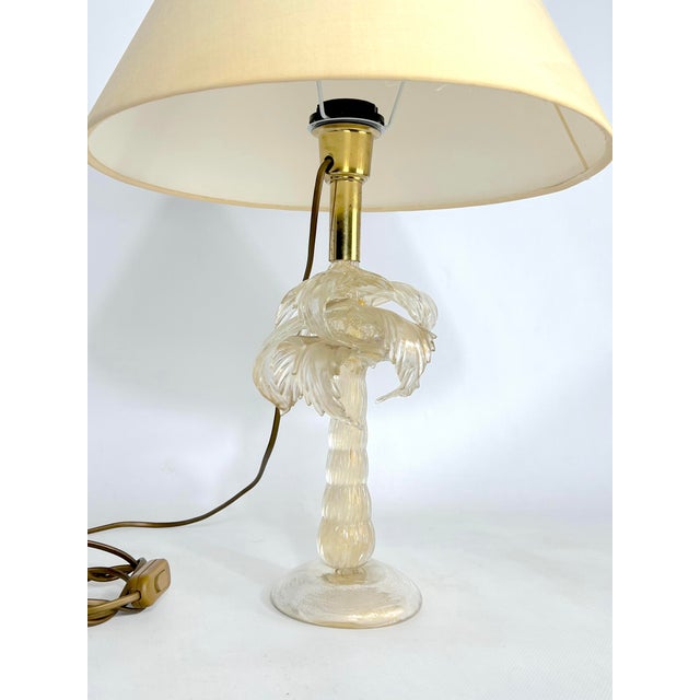 Mid-Century Brass and Murano Glass Table Lamp from Tommaso Barbi, 1970s For Sale - Image 4 of 9