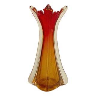Vintage Blown Glass Vase, 1960s For Sale