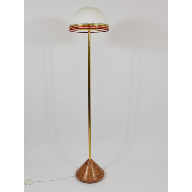Roberto Pamio Febo Floor Lamp in Marble, Brass & Murano Glass attributed to Leucos, Italy, 1970s For Sale - Image 11 of 18