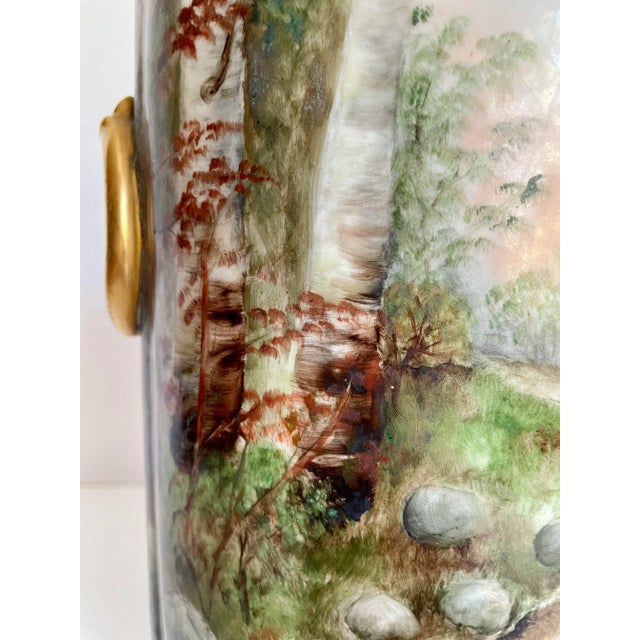 Antique Guerin Limoges Porcelain Cachepot Vase For Sale - Image 9 of 13