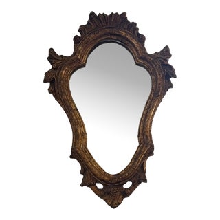 Vintage Petite Gilt Wood Wall Mirror For Sale