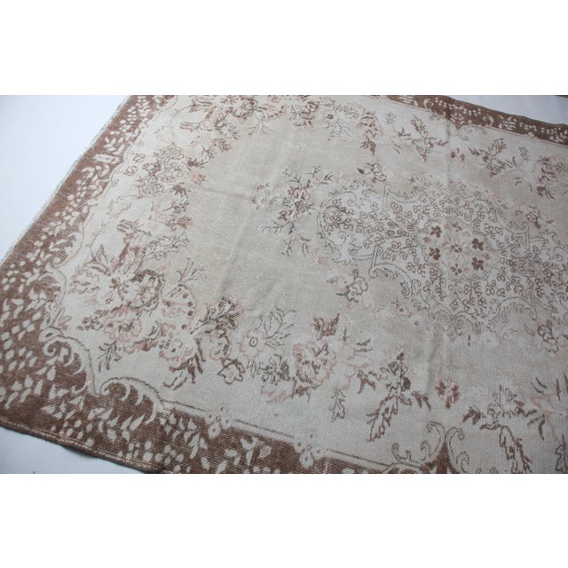 Authentic Anatolian Rug – Mid 20th Century Floral Geometry - 6' 7'' X 9' 11'' For Sale - Image 15 of 15