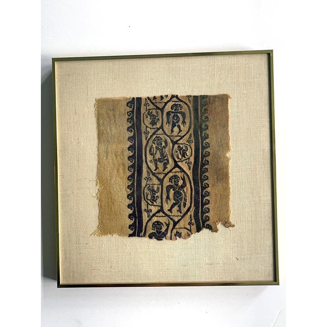 Collection of Three Framed Coptic Textile Fragments For Sale - Image 9 of 13