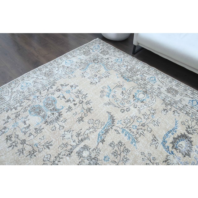 Textile 1970s Vintage Persian Handmade Wool Cotton Brown Area Rug For Sale - Image 7 of 11