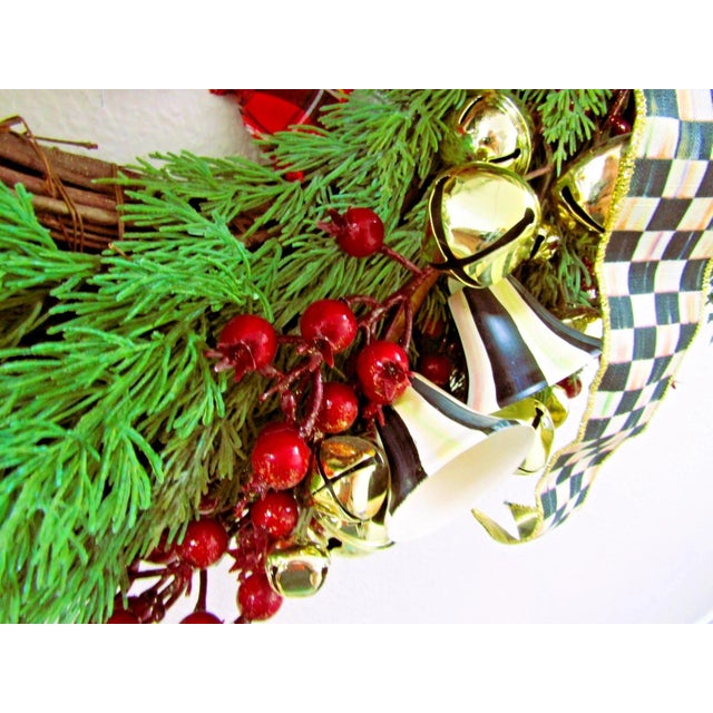 MacKenzie-Childs Deck the Halls 24" Round Christmas Wreath For Sale In Miami - Image 6 of 11