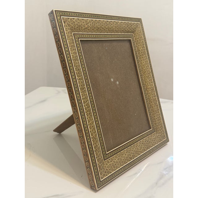 Vintage Pair of Hand Crafted Middle Eastern Miniature Khatamkari / Khatam Picture Frame For Sale - Image 4 of 12