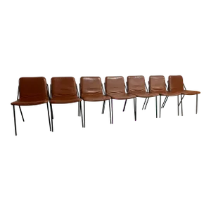 Set of 15 Faux Stitched Leather Dining Chairs/ Stackable
