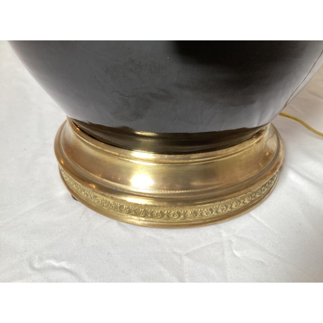 Antique 19th Century Chinese Mirror Black Porcelain Jar Lamp For Sale In Philadelphia - Image 6 of 6