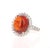 16.69 Carat Cabochon Spessartine Diamond White Gold Cocktail Ring, Size 7 For Sale - Image 4 of 5