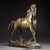 Exquisite hand-cast bronze horse sculpture featuring traditional Chinese cuojin (gold inlay) craftsmanship. The horse is...