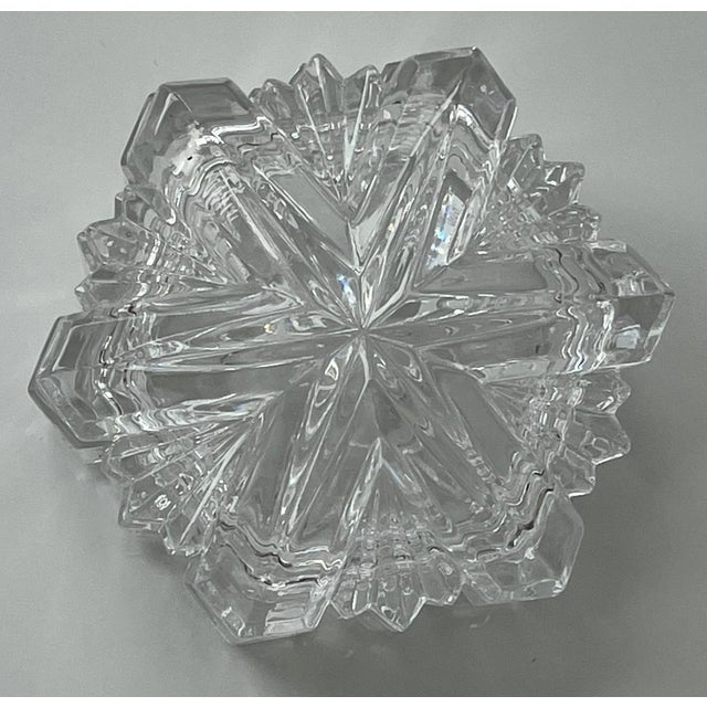 Early 21st Century Glass Snowflake Design Covered Dish/Décor For Sale - Image 6 of 6