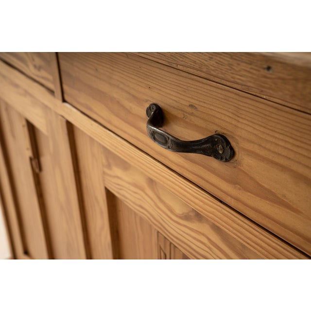 Antique Art Nouveau German Pine Cabinet with Two Drawers, 1910 For Sale - Image 14 of 18