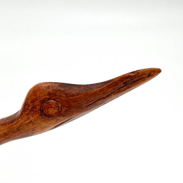 Mid 20th Century Mid 20th Century Modern Folk Art Carved Wood Nantucket Sandpiper Shorebird Figurine For Sale - Image 5 of 15