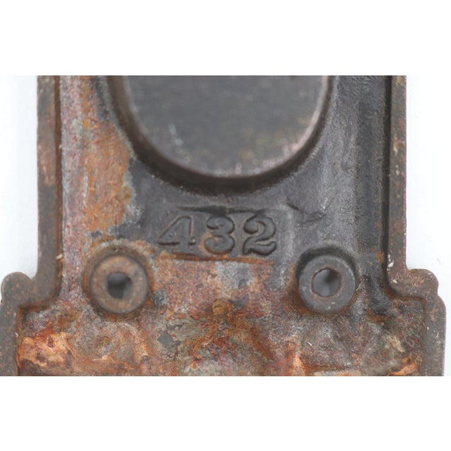 Early 20th Century Antique Victorian Cast Iron Reading Pocket Door Pull For Sale - Image 5 of 5