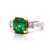 Contemporary 3.38 Carat Colombian Emerald & Diamond Filigree Three Stone Ring, Size 8 For Sale - Image 3 of 10