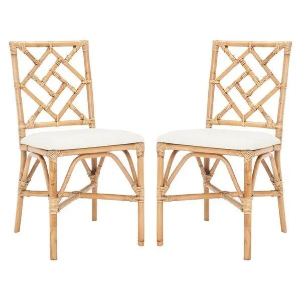 Bhumi Accent Chair with Cushion - Brown/White, Set of 2 For Sale - Image 11 of 11