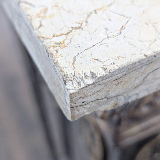 Metal Maitland Smith Marble Top Console Table For Sale - Image 7 of 11