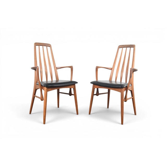 Mid 20th Century Mid 20th Century Pair of Niels Koefoed "Eva" Highback Dining Armchairs in Teak For Sale - Image 5 of 9