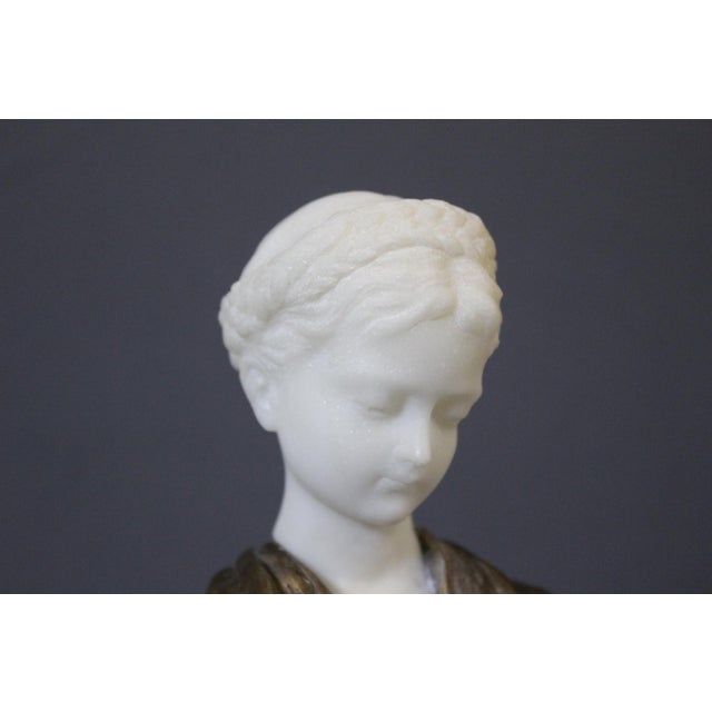 Bust of a Young Woman in Bronze and Marble by Vordormayer For Sale - Image 12 of 13