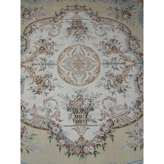 1950s 1950s French Aubusson Floral Medallion Rug - 8'1 X 10'2 For Sale - Image 5 of 6