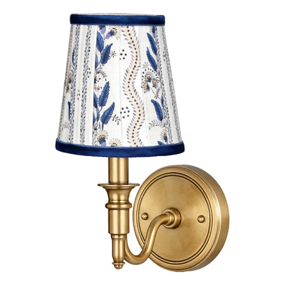 Blue Velvet Trellis Sconce Shade For Sale