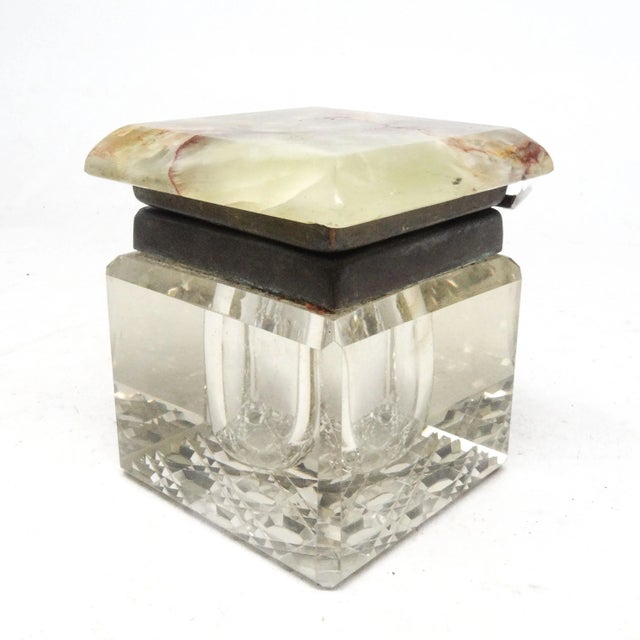 Art Deco Crystal Inkwell, Germany, 1930s For Sale - Image 6 of 8