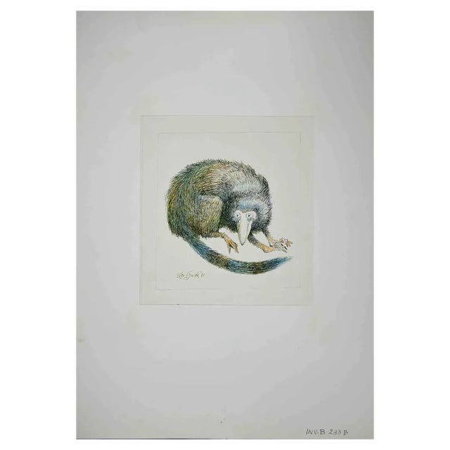Leo Guida, Lemur, Ink Drawing, 1971 For Sale