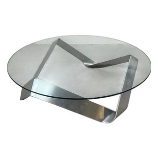 Vintage Glass Coffee Table by Knut Hesterberg for Ronald Schmitt, 1970s For Sale