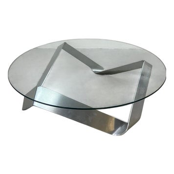 Vintage Glass Coffee Table by Knut Hesterberg for Ronald Schmitt, 1970s For Sale